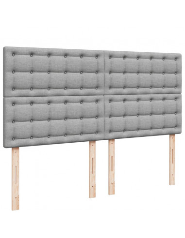 Giroletto a Molle con Materasso Grigio Chiaro180x200 cm Tessuto