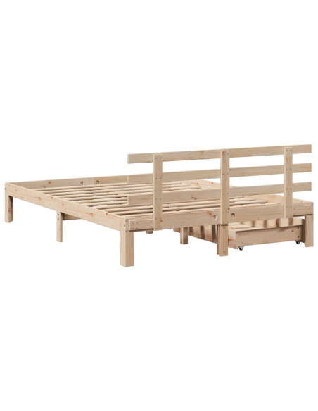 Giroletto con Cassetti 140x200 cm in Legno Massello di Pino