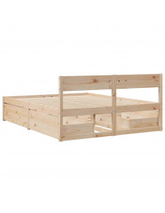 Giroletto con Cassetti 140x200 cm in Legno Massello di Pino