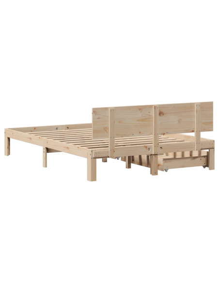 Giroletto con Cassetti 150x200 cm in Legno Massello di Pino