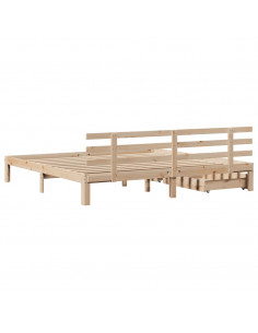 Giroletto con Cassetti 180x200 cm in Legno Massello di Pino