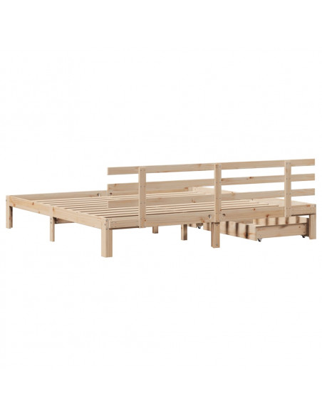 Giroletto con Cassetti 180x200 cm in Legno Massello di Pino