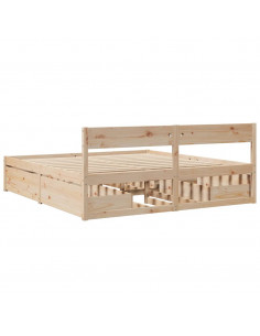 Giroletto con Cassetti 180x200 cm in Legno Massello di Pino