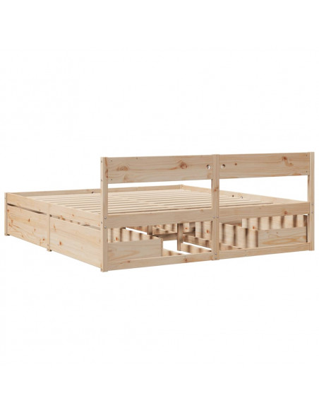 Giroletto con Cassetti 200x200 cm in Legno Massello di Pino