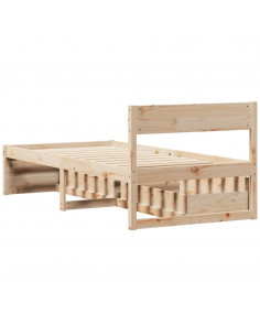 Giroletto con Cassetti 75x190 cm in Legno Massello di Pino