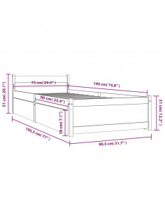 Giroletto con Cassetti 75x190 cm Small Single