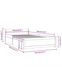 Giroletto con Cassetti 90x190 cm Single