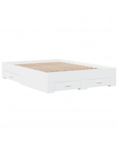 Giroletto con Cassetti Bianco 120x190 cm in Legno Multistrato