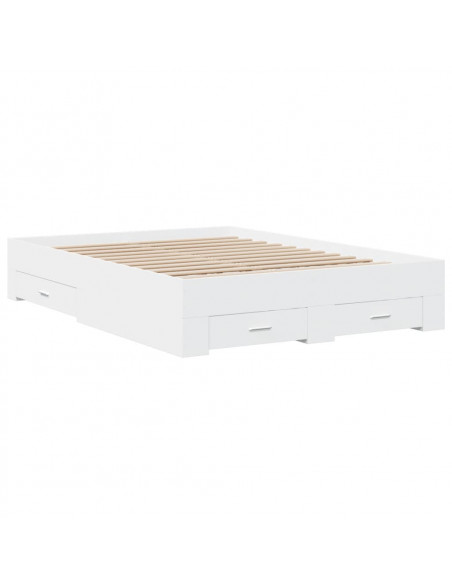 Giroletto con Cassetti Bianco 120x190 cm in Legno Multistrato