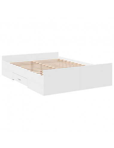 Giroletto con Cassetti Bianco 120x200 cm in Legno Multistrato