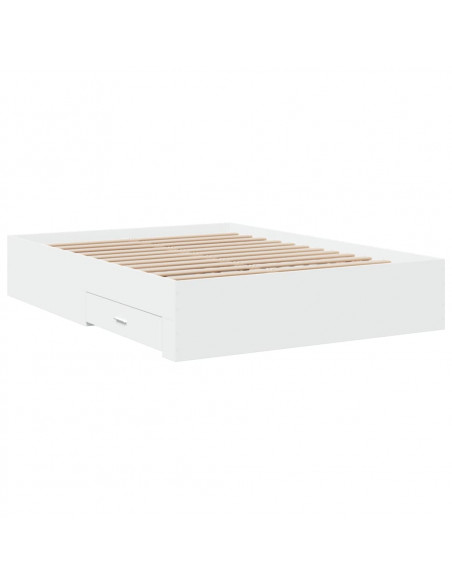 Giroletto con Cassetti Bianco 135x190 cm in Legno Multistrato