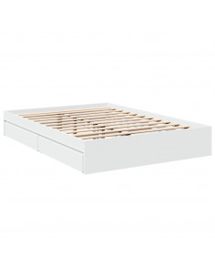 Giroletto con Cassetti Bianco 140x200 cm in Legno Multistrato