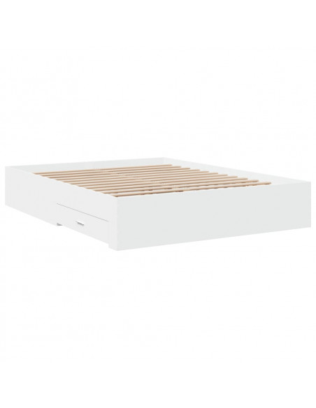 Giroletto con Cassetti Bianco 150x200 cm in Legno Multistrato
