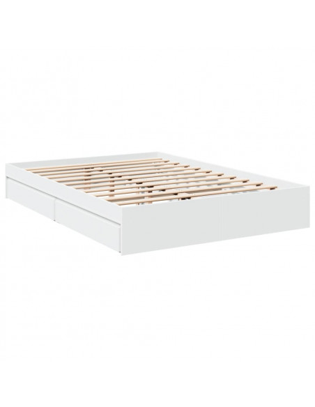 Giroletto con Cassetti Bianco 150x200 cm in Legno Multistrato