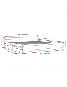 Giroletto con Cassetti Bianco 150x200 cm Super King