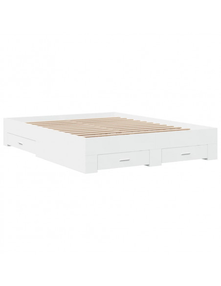 Giroletto con Cassetti Bianco 160x200 cm in Legno Multistrato