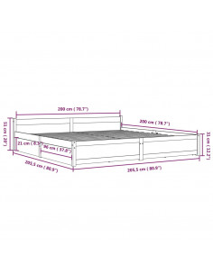 Giroletto con Cassetti Bianco 200x200 cm