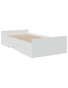 Giroletto con Cassetti Bianco 75x190 cm in Legno Multistrato