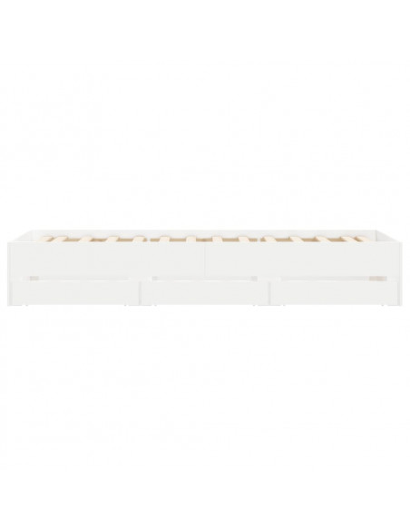 Giroletto con Cassetti Bianco 75x190 cm in Legno Multistrato