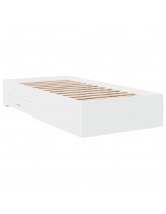 Giroletto con Cassetti Bianco 90x190 cm in Legno Multistrato