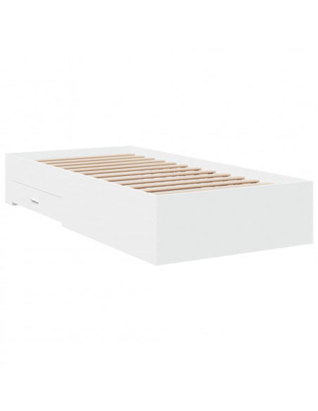 Giroletto con Cassetti Bianco 90x190 cm in Legno Multistrato