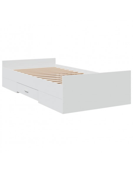 Giroletto con Cassetti Bianco 90x200 cm in Legno Multistrato