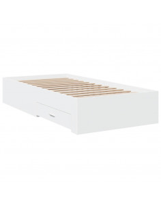 Giroletto con Cassetti Bianco 90x200 cm in Legno Multistrato