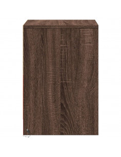 Comodino con Luci LED Rovere Marrone in Legno Multistrato 2