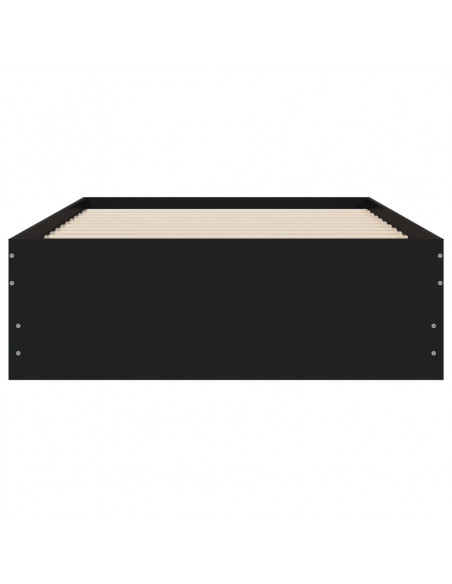 Giroletto con Cassetti Nero 100x200 cm in Legno Multistrato