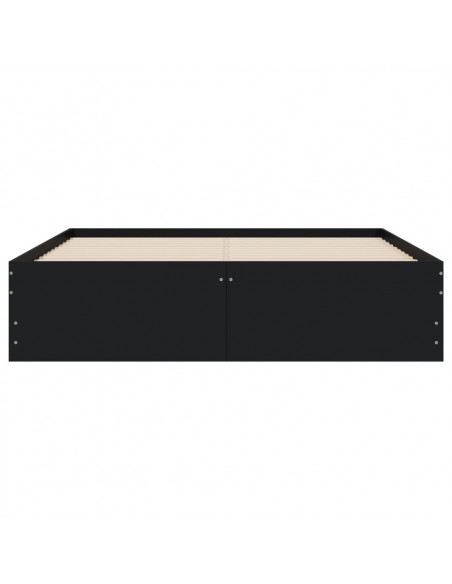 Giroletto con Cassetti Nero 120x190 cm in Legno Multistrato