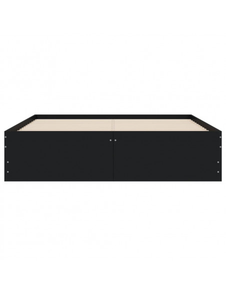 Giroletto con Cassetti Nero 120x200 cm in Legno Multistrato