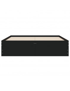 Giroletto con Cassetti Nero 135x190 cm in Legno Multistrato