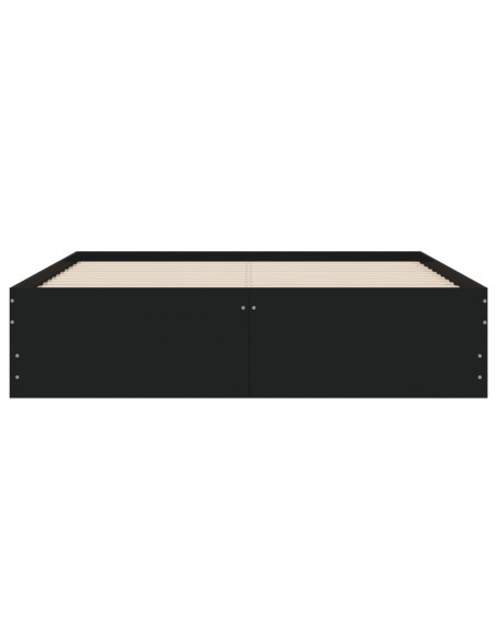 Giroletto con Cassetti Nero 135x190 cm in Legno Multistrato