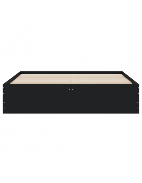 Giroletto con Cassetti Nero 140x190 cm in Legno Multistrato