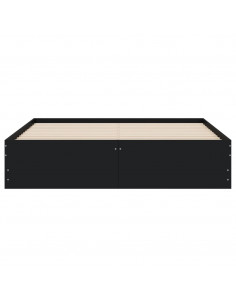 Giroletto con Cassetti Nero 140x200 cm in Legno Multistrato