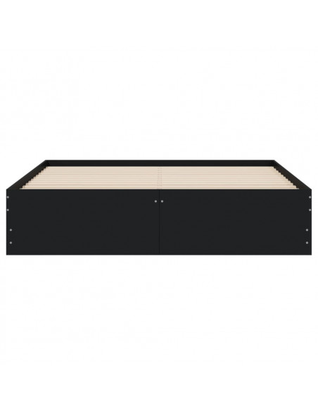 Giroletto con Cassetti Nero 140x200 cm in Legno Multistrato