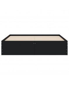 Giroletto con Cassetti Nero 150x200 cm in Legno Multistrato