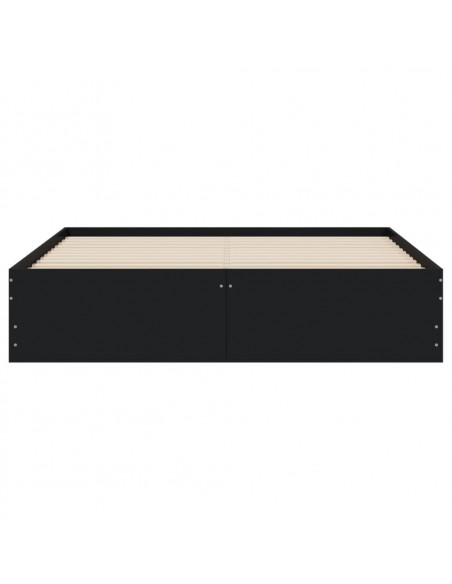 Giroletto con Cassetti Nero 150x200 cm in Legno Multistrato