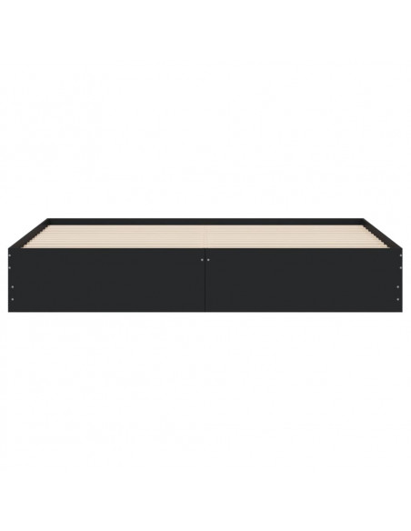 Giroletto con Cassetti Nero 160x200 cm in Legno Multistrato
