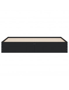 Giroletto con Cassetti Nero 180x200 cm in Legno Multistrato