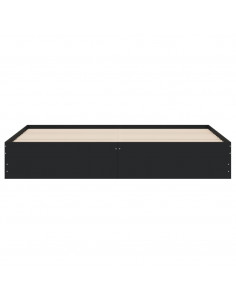 Giroletto con Cassetti Nero 200x200 cm in Legno Multistrato