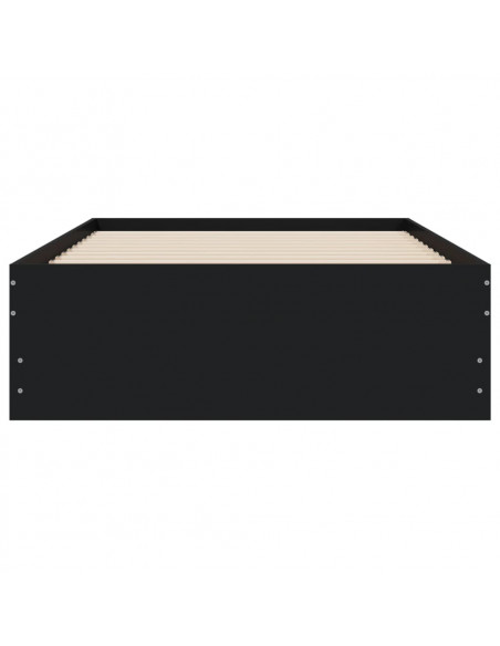 Giroletto con Cassetti Nero 75x190 cm in Legno Multistrato
