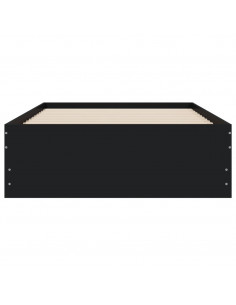 Giroletto con Cassetti Nero 90x190 cm in Legno Multistrato