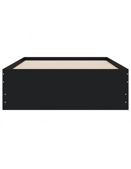 Giroletto con Cassetti Nero 90x190 cm in Legno Multistrato