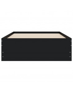 Giroletto con Cassetti Nero 90x200 cm in Legno Multistrato