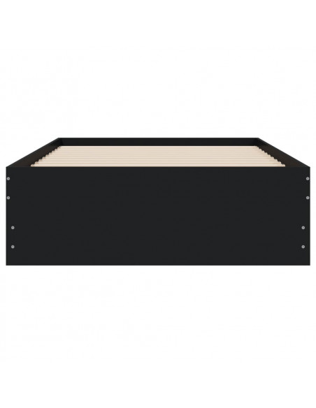 Giroletto con Cassetti Nero 90x200 cm in Legno Multistrato