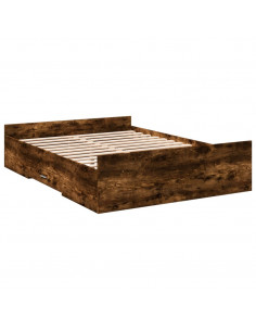 Giroletto con Cassetti Rovere Fumo 120x190 cm Legno Multistrato