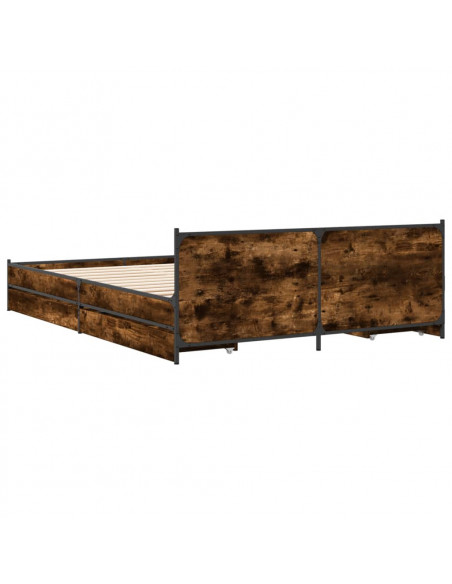 Giroletto con Cassetti Rovere Fumo 120x200 cm Legno Multistrato