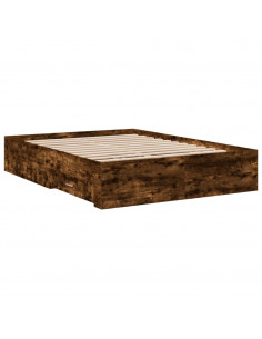 Giroletto con Cassetti Rovere Fumo 120x200 cm Legno Multistrato