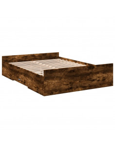 Giroletto con Cassetti Rovere Fumo 120x200 cm Legno Multistrato